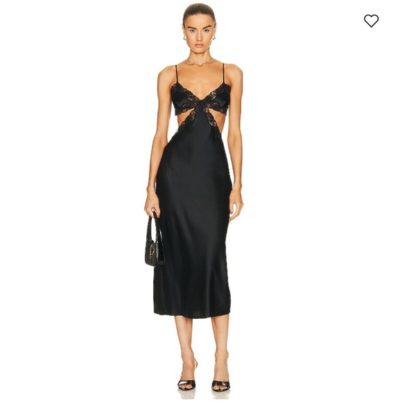 ALEXANDER WANG Lace-embellished cut-out silk midi dress NWT - Picture 4 of 11